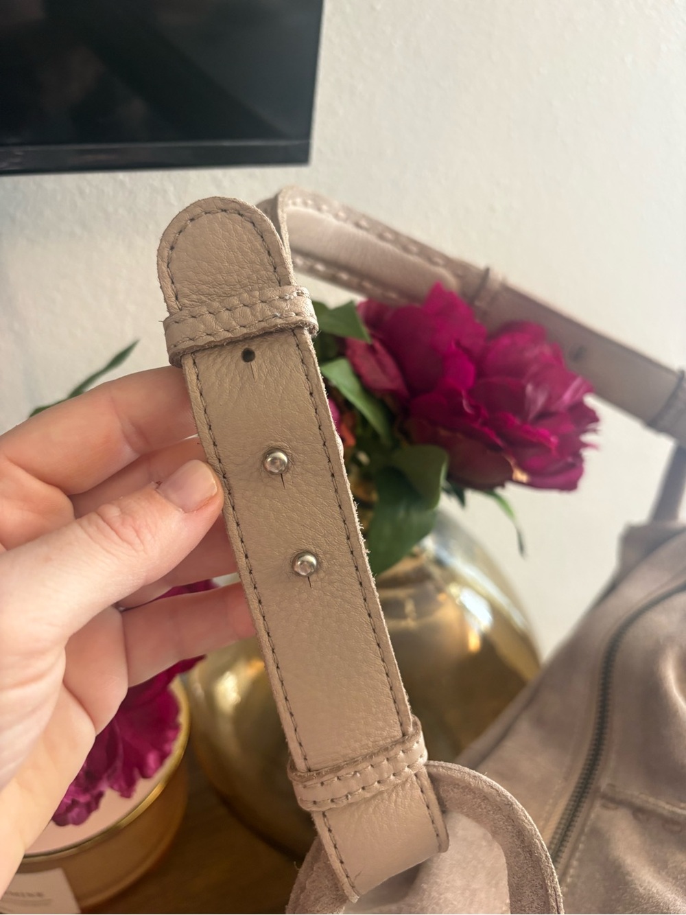 The Sak Los Feliz Suede Soft Brown Tan Leather Hobo Shoulder Bag - Picture 9 of 13